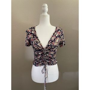 Gaze Floral Cinched Crop Top